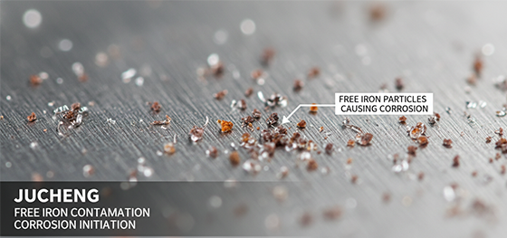 Free iron contamination on stainless steel Free iron contamination on stainless steel