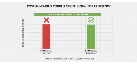 machining cost vs corner radius machining cost vs corner radius