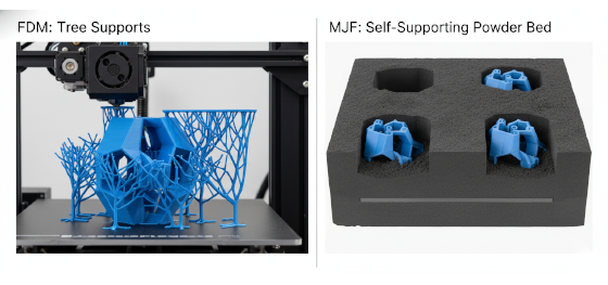 fdm tree supports vs mjf powder bed fdm tree supports vs mjf powder bed