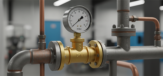 brass valve installed in industrial plumbing brass valve installed in industrial plumbing