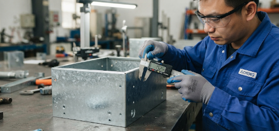 verifying gauge thickness with digital caliper