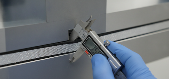measuring conductive shielding gasket width measuring conductive shielding gasket width