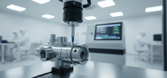 automated cmm probe verifying physical dimensions on medical hardware automated cmm probe verifying physical dimensions on medical hardware