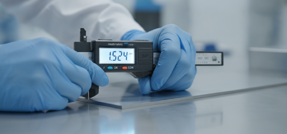 measuring steel sheet thickness tolerance