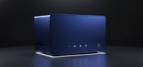 blue anodized aluminum electronic housing