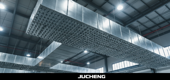Hundreds of self-drilling sheet metal screws securing heavy HVAC galvanized ventilation duct joints permanently Hundreds of self-drilling sheet metal screws securing heavy HVAC galvanized ventilation duct joints permanently