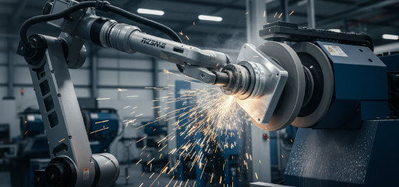 automated robotic buffing wheel erasing minor metallurgical scratches