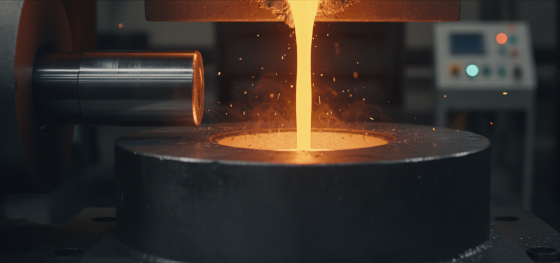 molten metal injection into a heavy steel shot sleeve