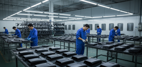 shenzhen turnkey contract manufacturer applying powder coating to metal parts