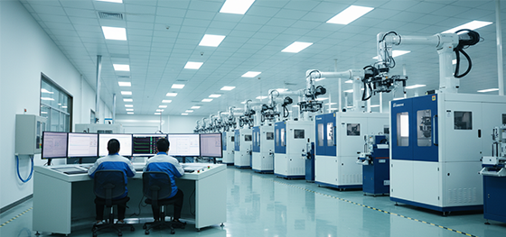 Fleet of automated closed-loop injection presses monitored from a central console in Jucheng Shenzhen