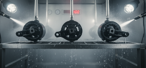 severe salt spray corrosion testing on automotive engine brackets