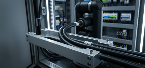 routing heavy industrial cables securely through milled metallic channels routing heavy industrial cables securely through milled metallic channels