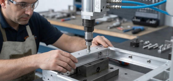 inserting pem nuts into bracket