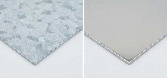 comparing galvanized and stainless plates
