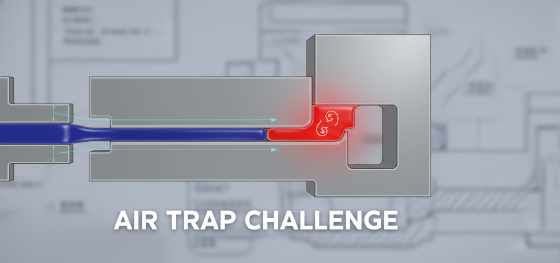 visualization of an air trap challenge in a large plastic mold visualization of an air trap challenge in a large plastic mold