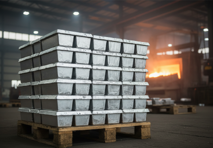 stacked aluminum alloy ingots ready for high volume asian manufacturing.png
