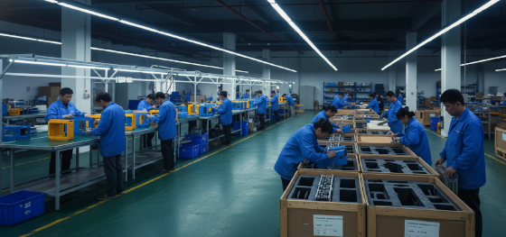 shenzhen facility assembling and packing finished commercial goods