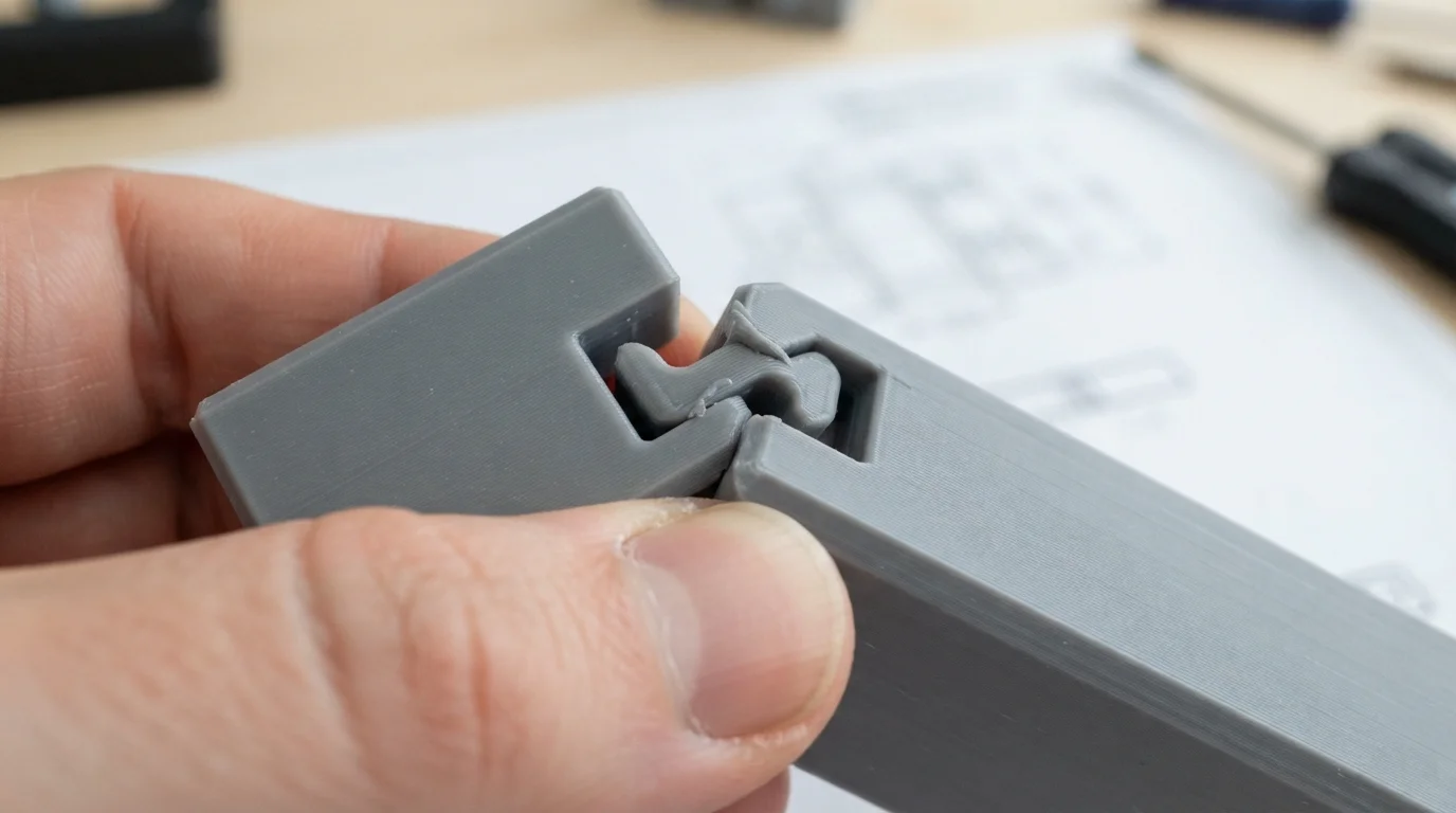 Actuating plastic snap fits