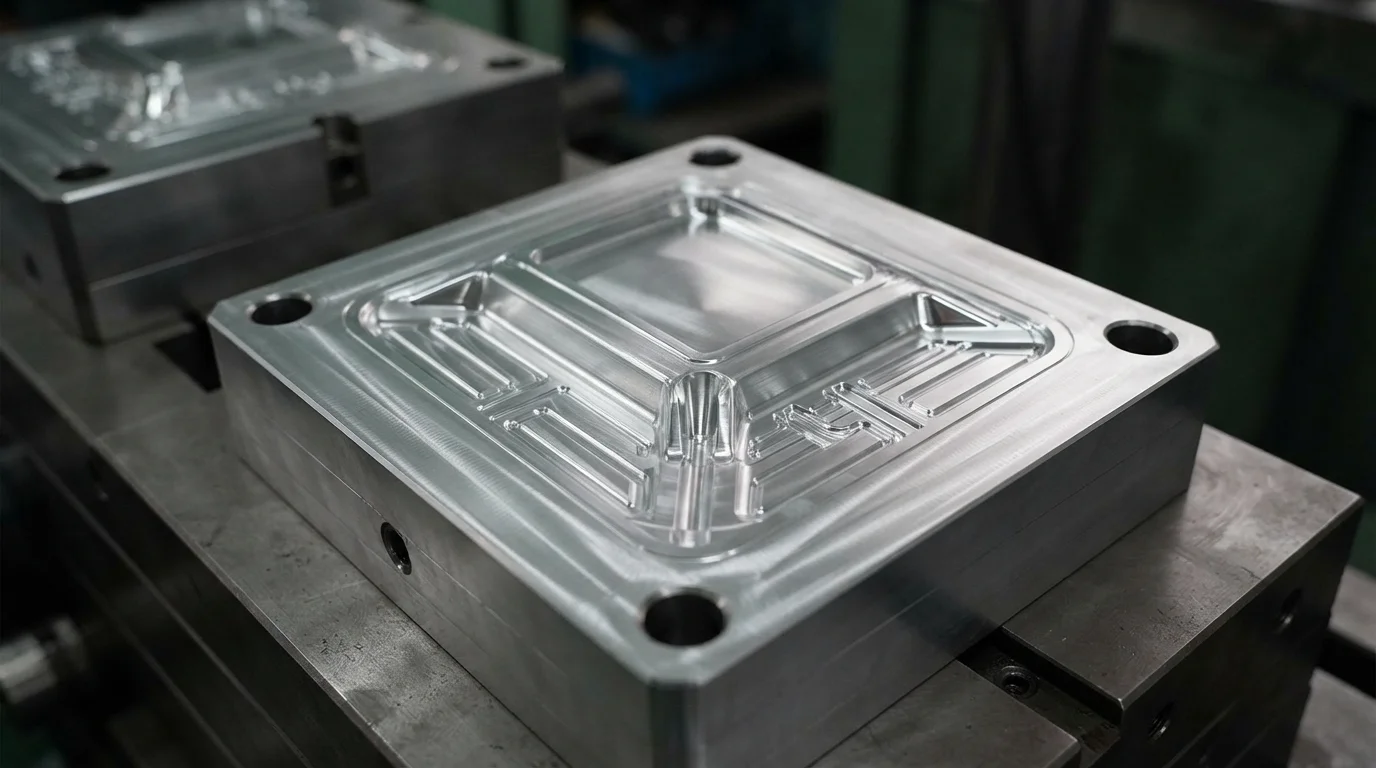 Aluminum core injection mold gate