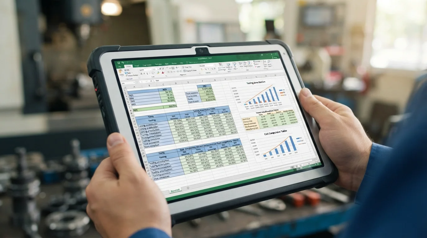 Amortization spreadsheet on tablet