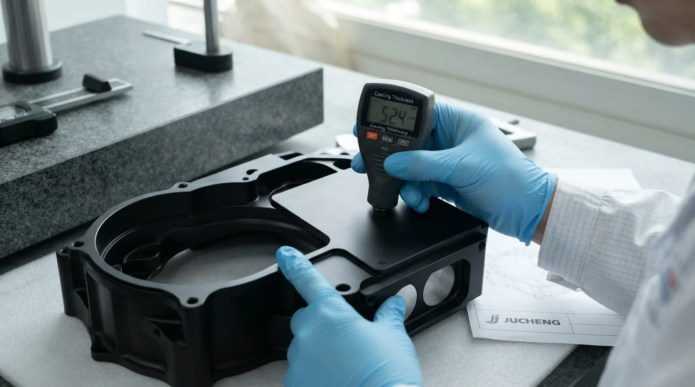 Anodized metal casing measurement check