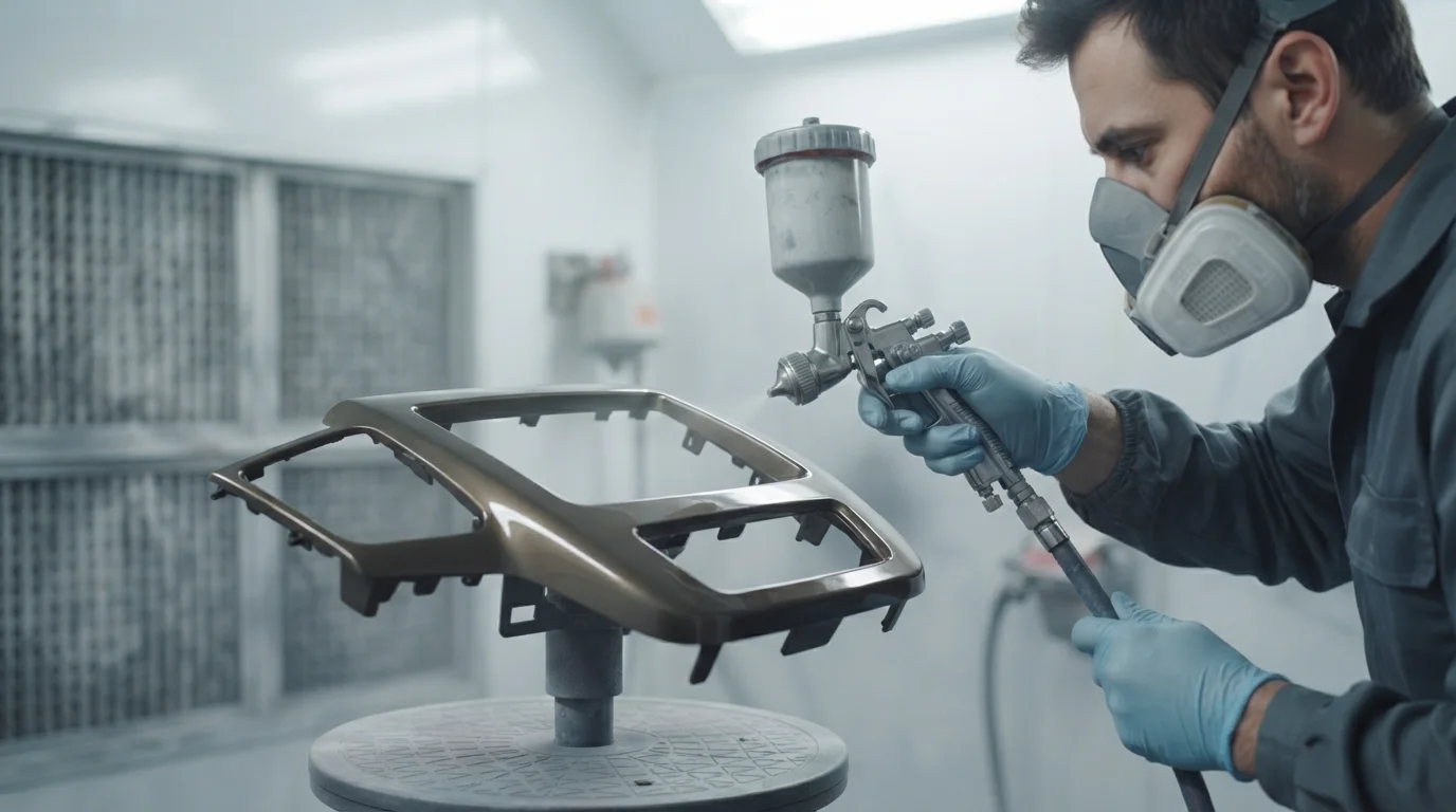 Applying premium paint to casing