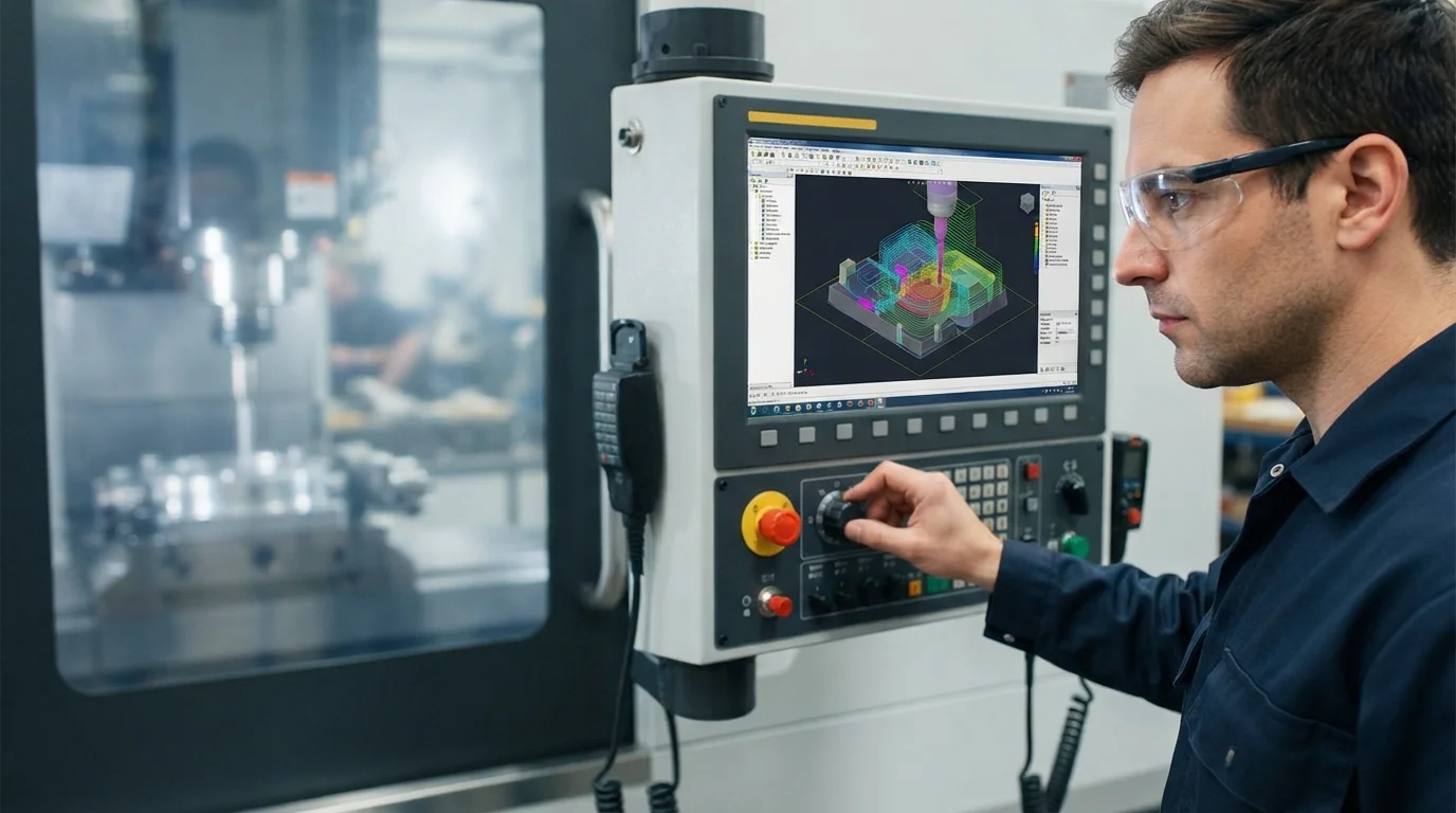 CAM toolpath simulation screen
