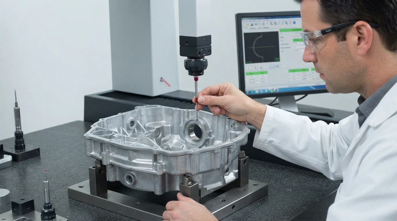 CMM inspecting die cast housing