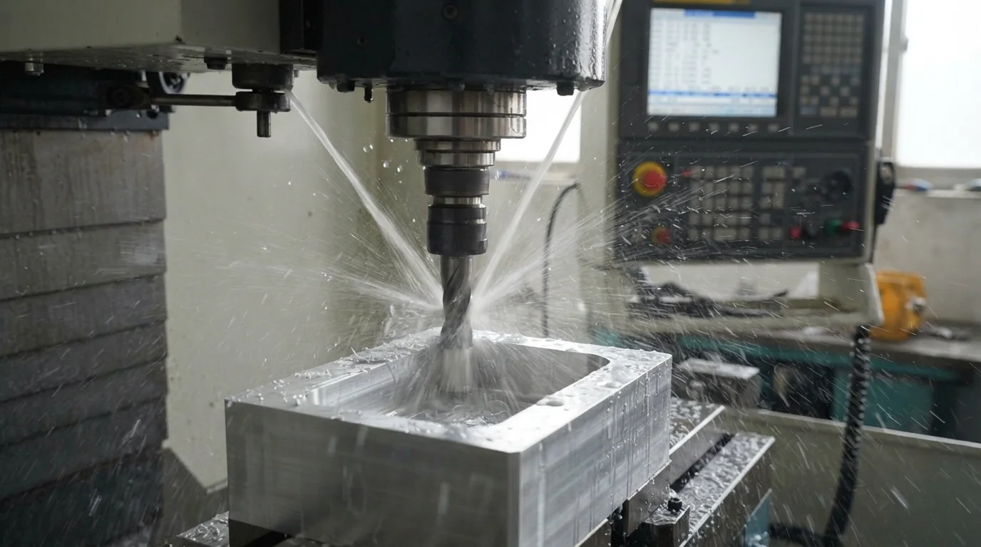 CNC milling aluminum block