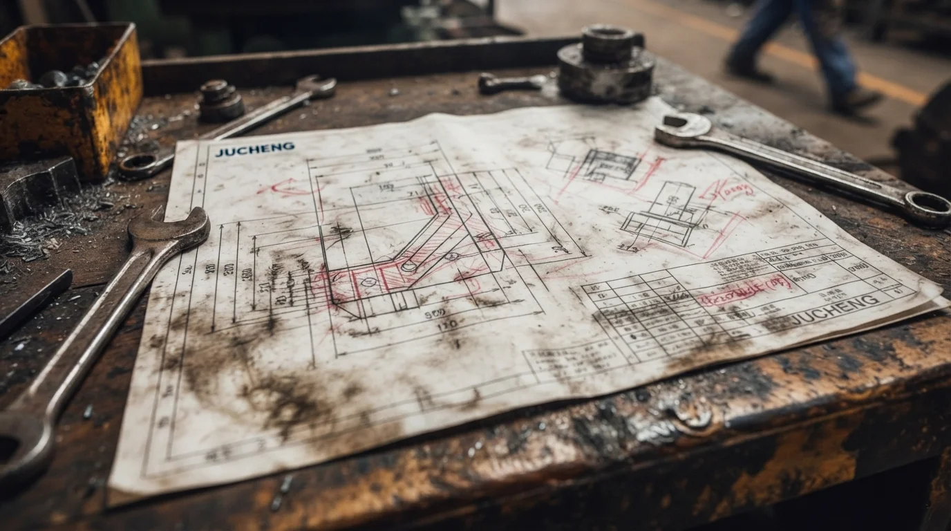 Candid photo of dirty blueprint