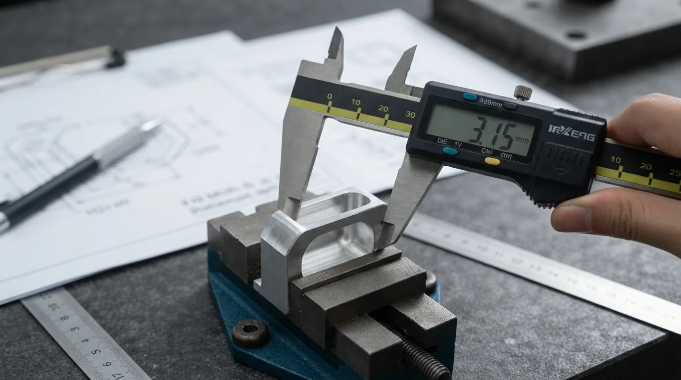 Digital calliper measuring inside radius