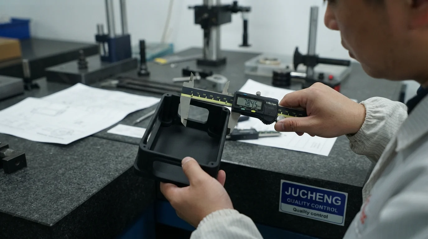 Digital calliper measuring printed enclosure