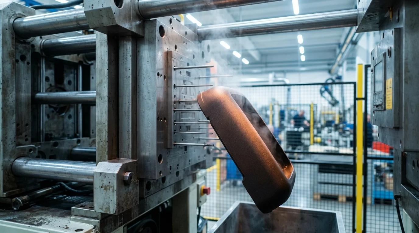 Ejecting warm ABS casing