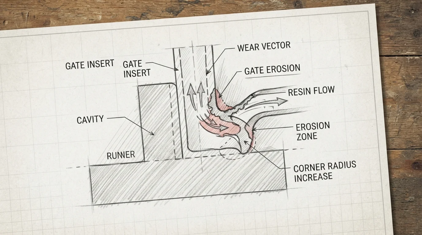 Gate erosion schematic diagram