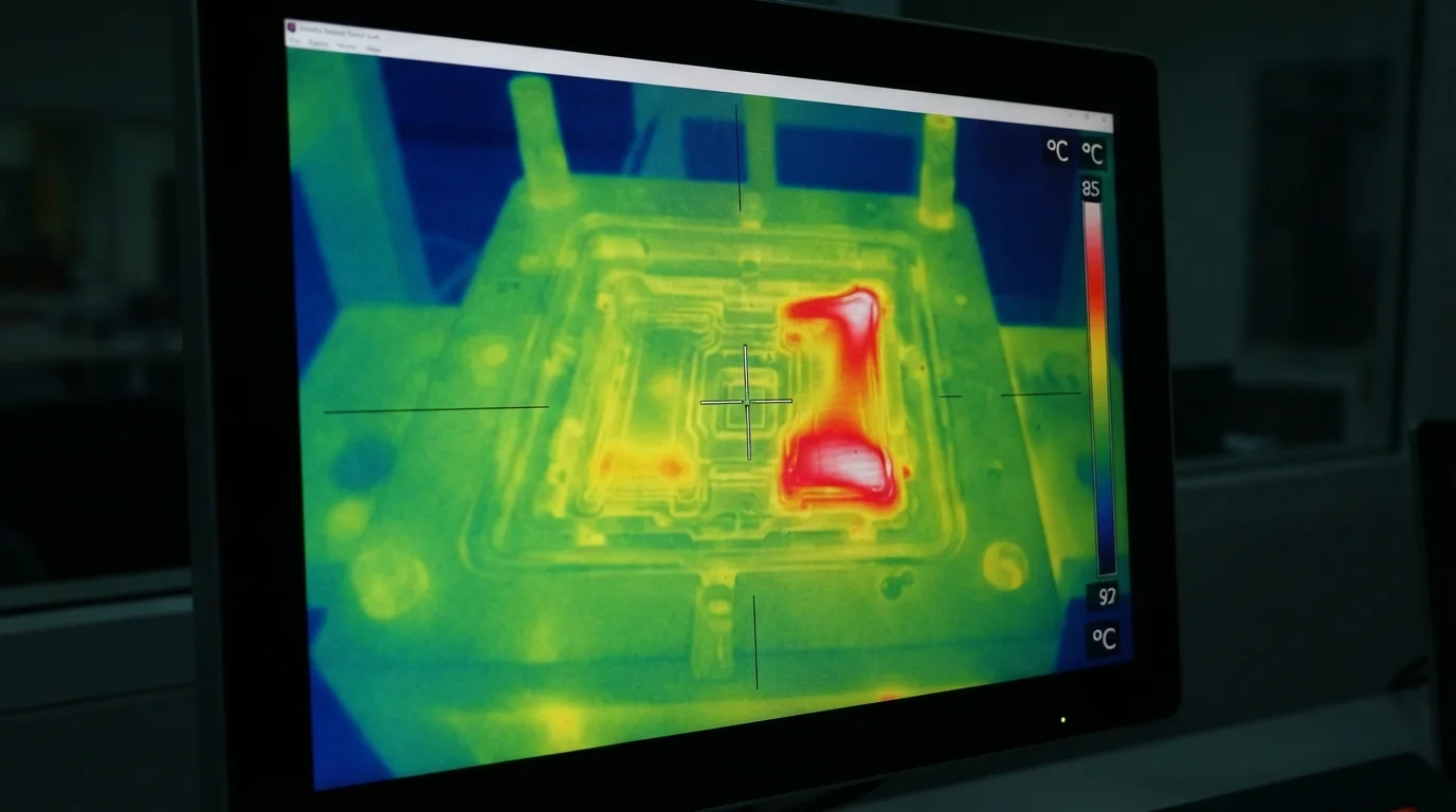 Infrared thermal scan of mold