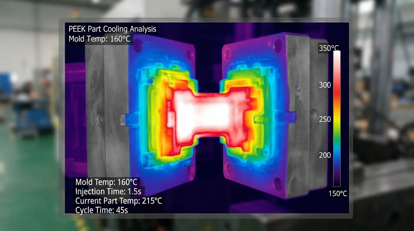 Infrared thermal scan of part