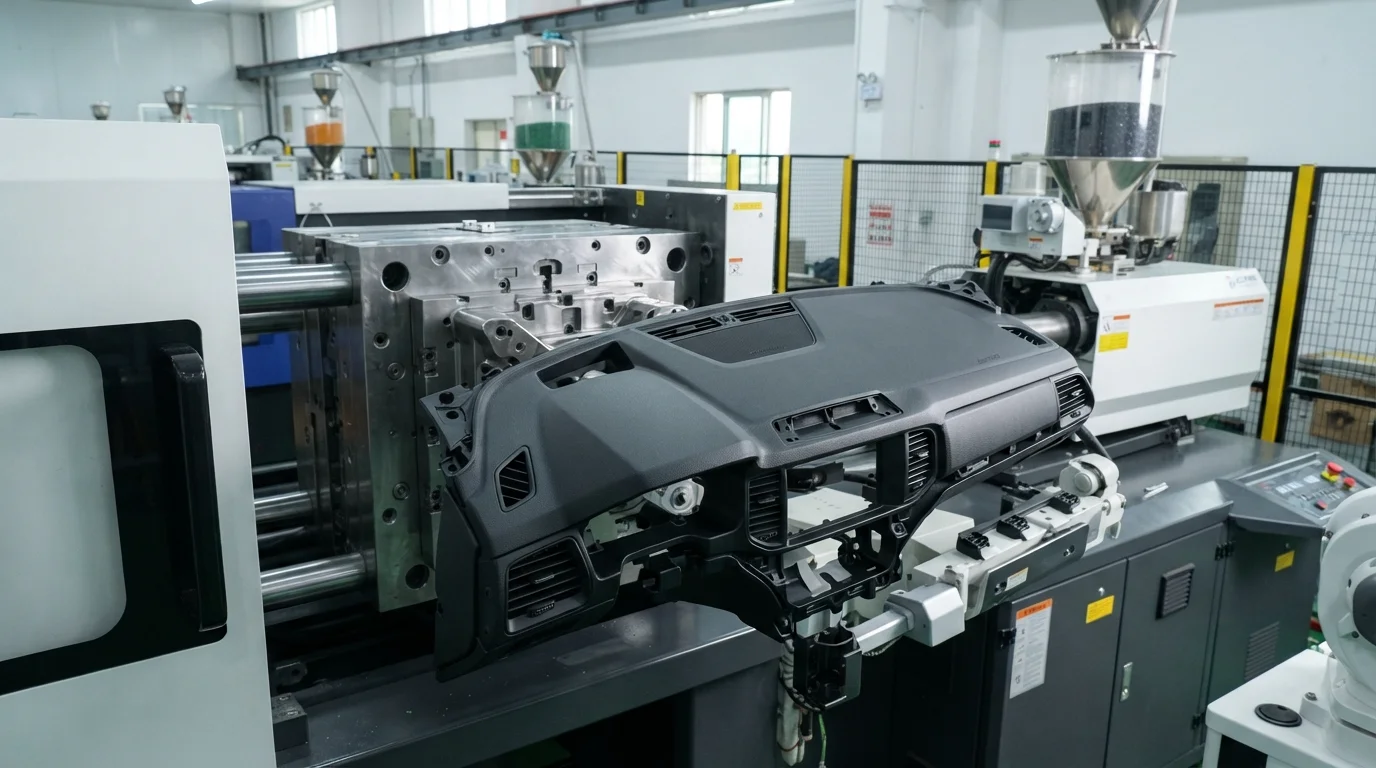 Injection molded car dashboard