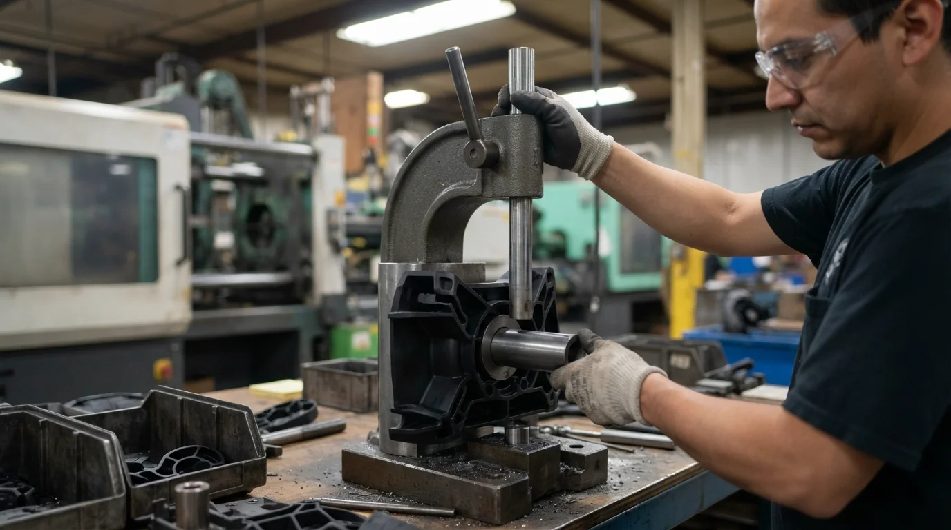 Knocking core insert from part