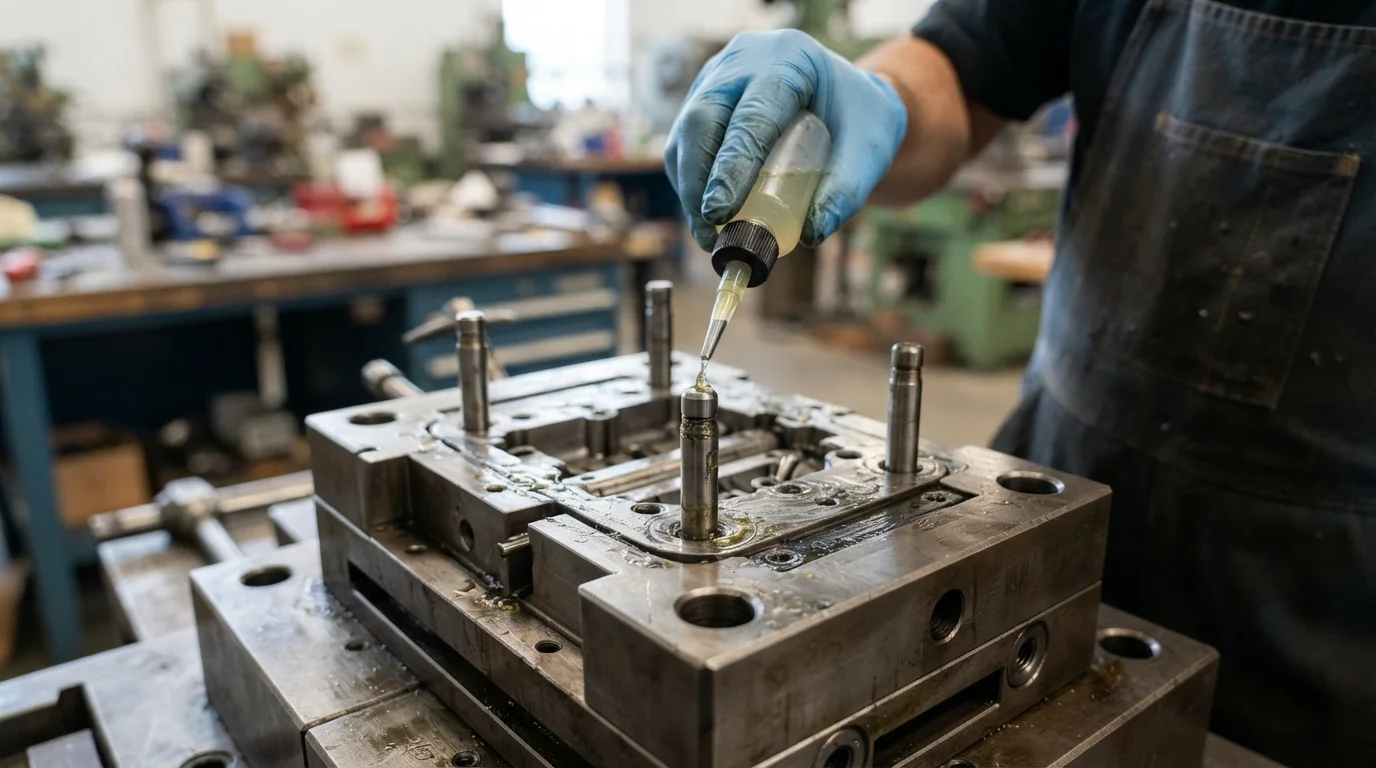 Lubricating steel ejector pin