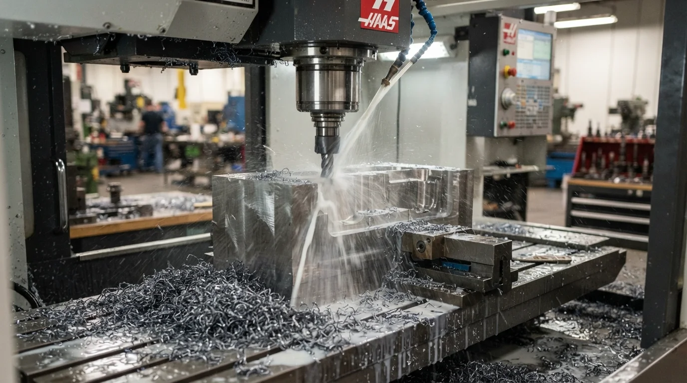 Machining steel mold block
