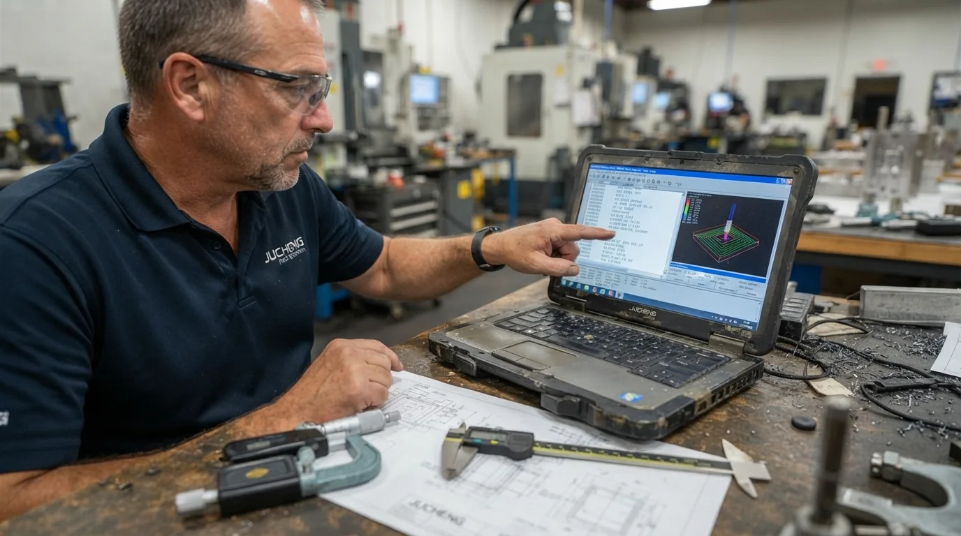 Machinist programming CAM toolpaths