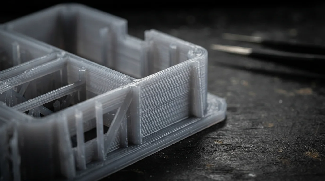 Macro SLA polymer print detail