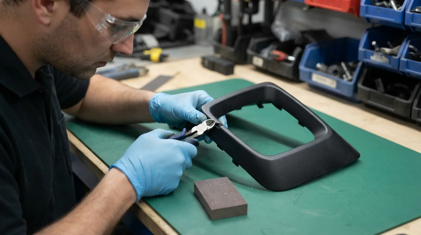 Manual trimming of gate vestige