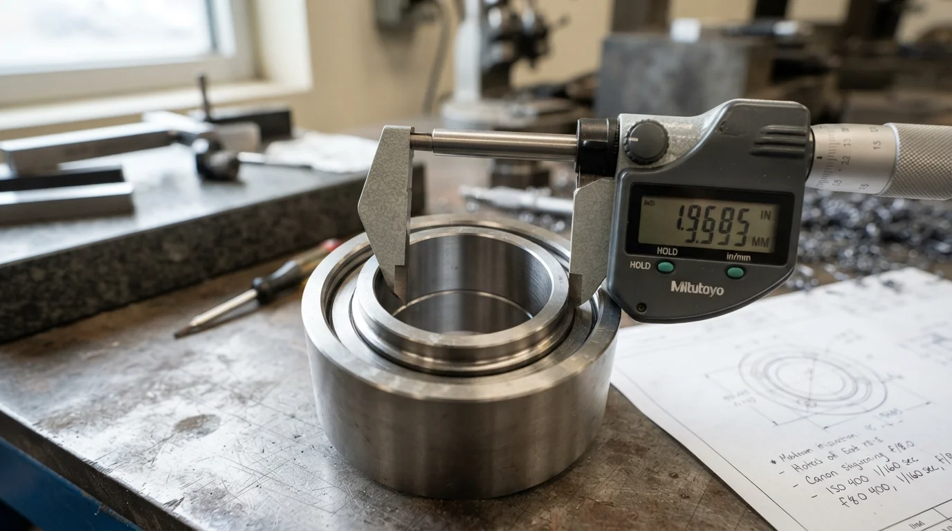 Measuring machined bearing bore