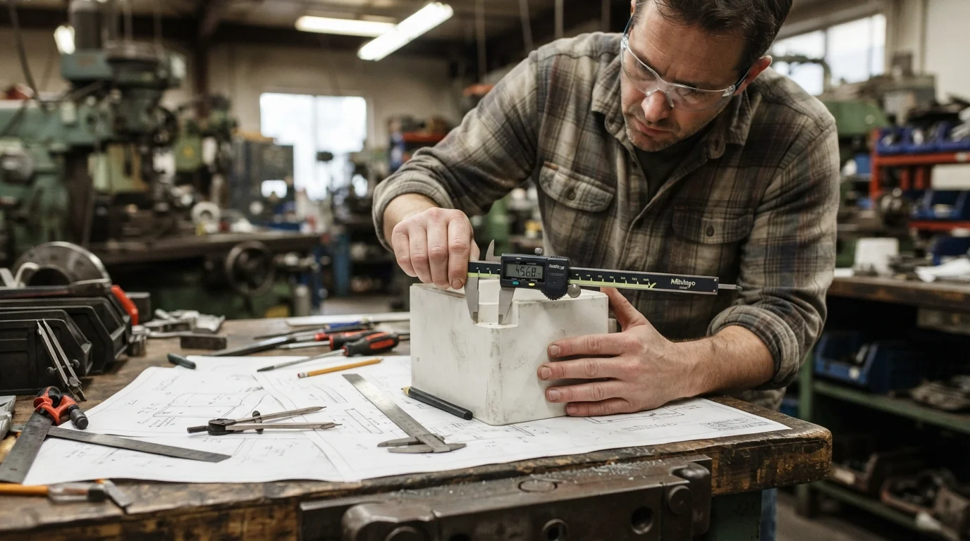 Measuring plastic enclosure mockup