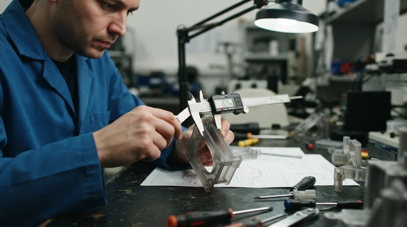 Measuring plastic prototype clearance