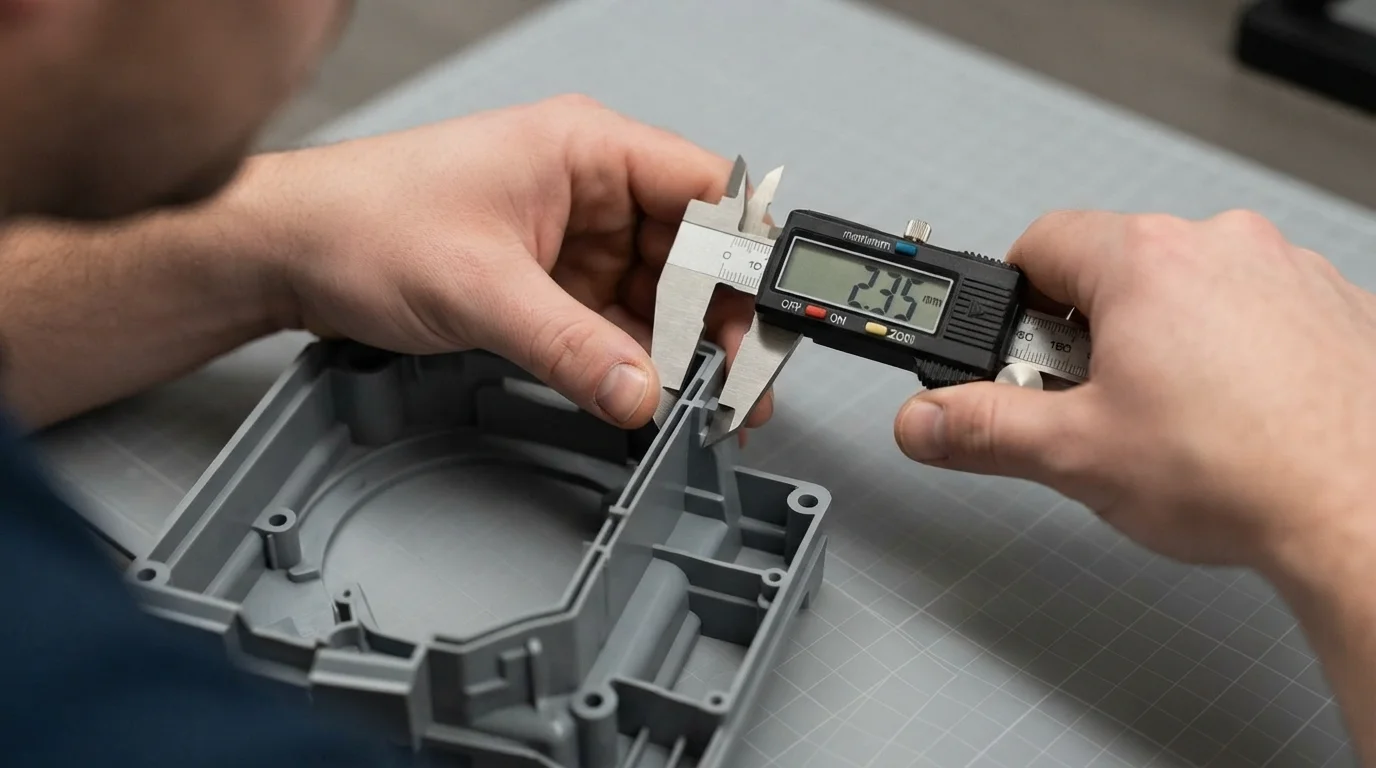 Measuring plastic wall thickness