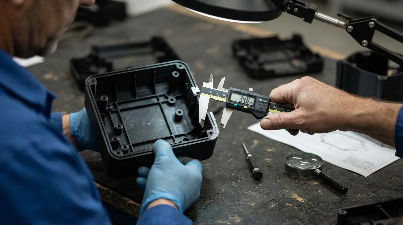 Measuring plastic wall thickness
