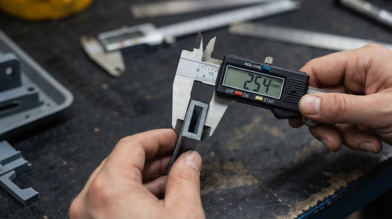 Measuring plastic wall thickness