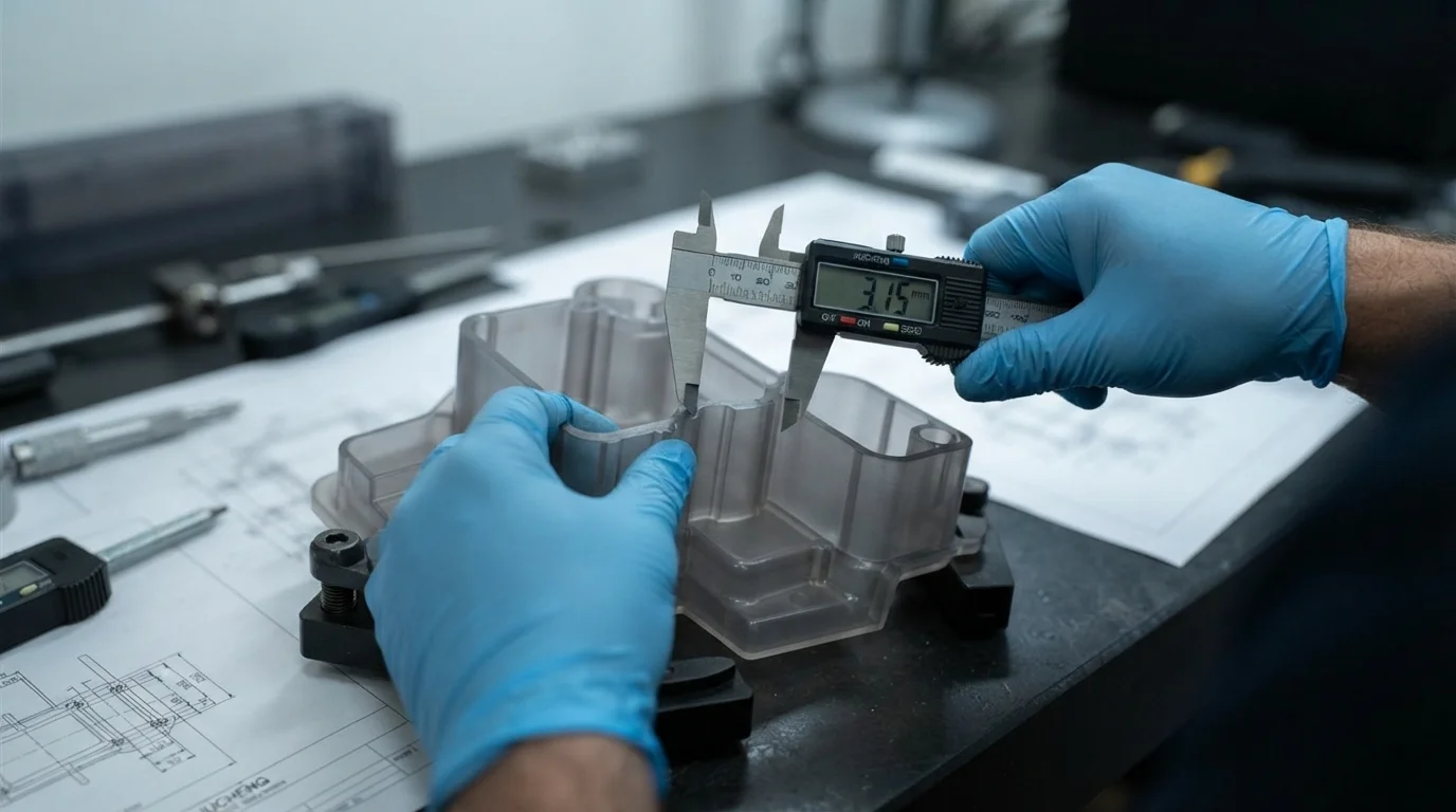 Measuring plastic wall thickness